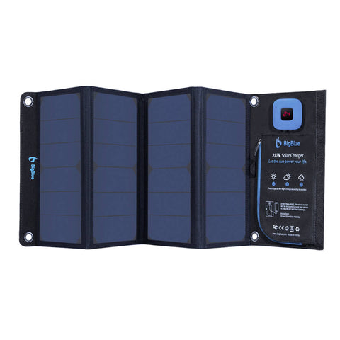 BigBlue Solarpowa 28 SunPower 電流計付きソーラーチャージャー